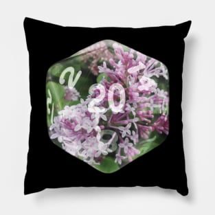 Nat 20 Pink Blossom with Green Leaves Pillow