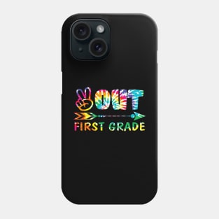 Peace out First Grade Tie Dye Design Matching Gift for First Grade Graduates, Parents and Teachers Phone Case