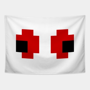 8 Bit Pixel Spooky Red Eyes Tapestry