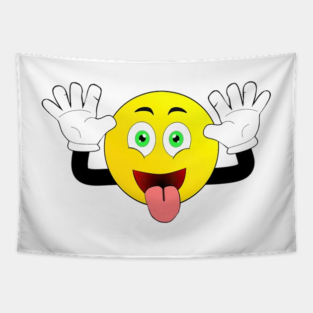 Funny Emoji Face Cover Happy Face 2020 Tapestry by hispanicworld