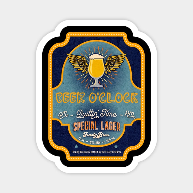 Beer O'clock Logo Design Magnet by Jo Palmer
