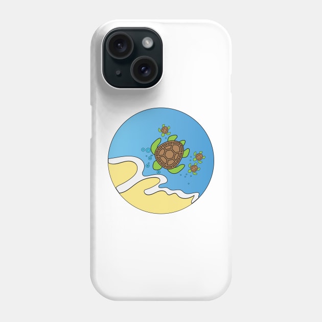 Turtles in the waves Phone Case by whiteasters