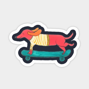 Skateboarding Dog Magnet