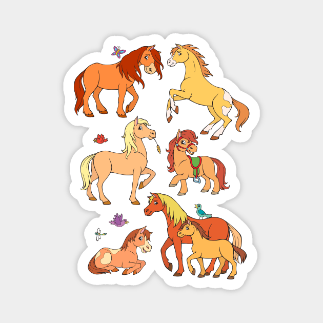 Pony Foals Horses Magnet by samshirts