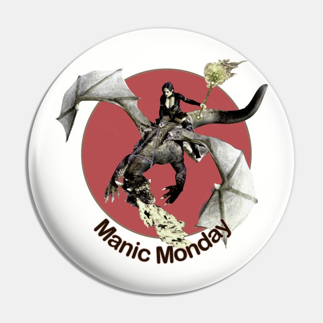 Dragon Rider - Manic Monday Pin by Fantasyart123