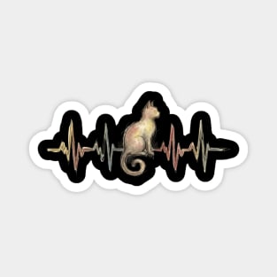 Cat Heartbeat for Cat Lovers Magnet