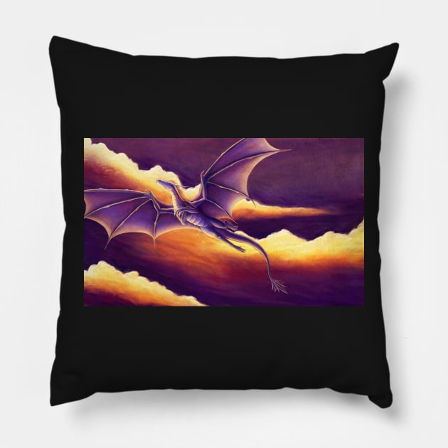 Sunset Dragon Pillow by dragonstarart