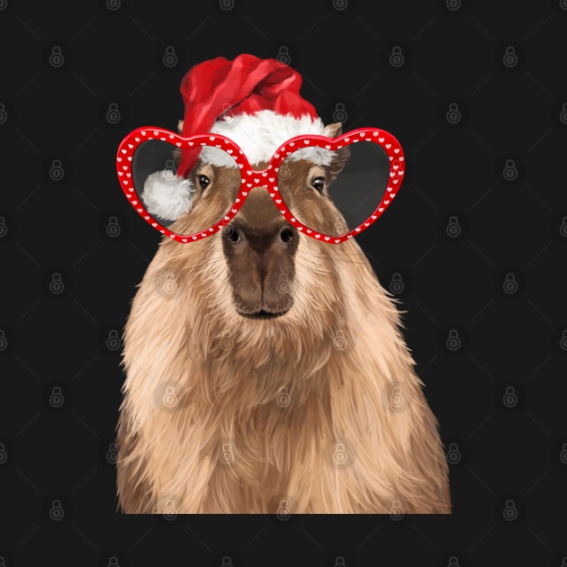 Christmas Hipster Capybara by bignosework