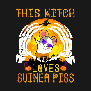 This Witch Loves Guinea Pigs Halloween (16) T-Shirt