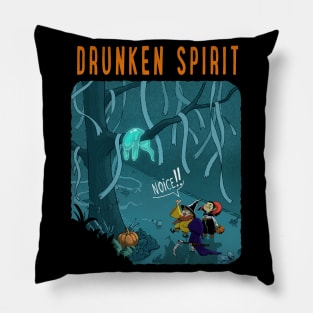 Drunken Spirit Halloween Ghost Trick or Treat Pillow