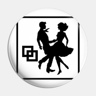 Dancers in Square - Black Pin