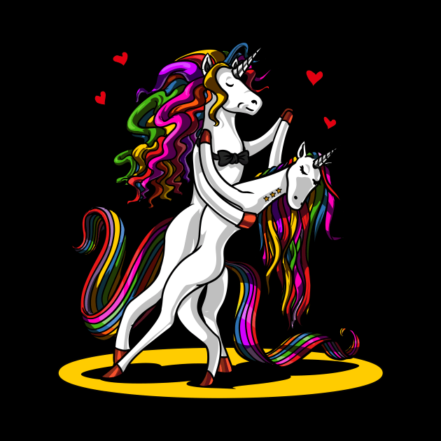 Unicorn Couple Dancing Valentines Day Cute by underheaven