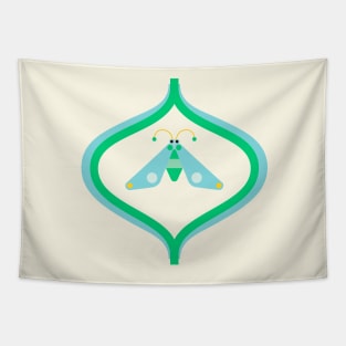 Cute retro blue and green bug Tapestry