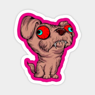 crazy dog pet cartoon illustration red eyes Magnet