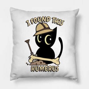 Funny cat is an archaeologist Pillow