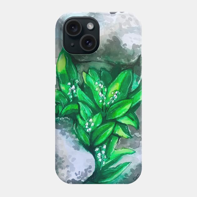 Watercolor Lily of the Valleys Phone Case by Lady Lilac