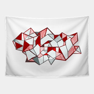 Geometric cool and modern red triangles Tapestry