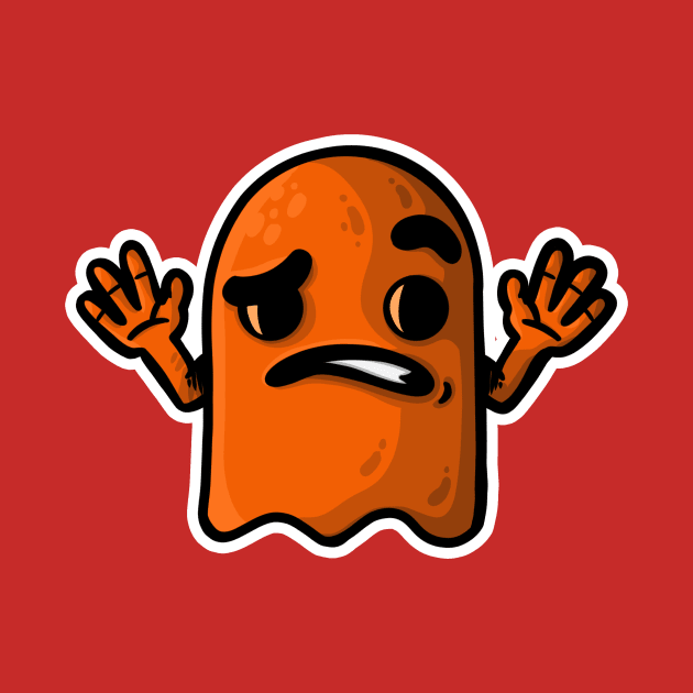 confused little orange ghost w by manuvila