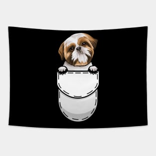 Funny Shih Tzu Pocket Dog Tapestry