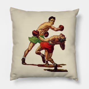 Vintage Sports Boxing, Boxers in a Fight Pillow