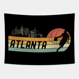 Atlanta Basketball Fans Cityscape Tapestry