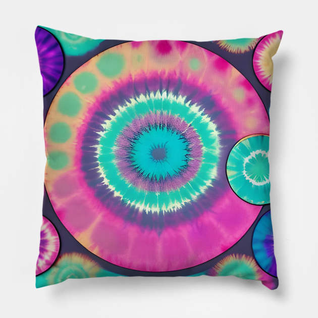 AI generated Tie Dye art Pillow by Yajna Elements