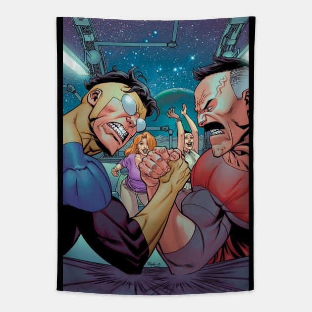 mark vs nolan Tapestry by super villain