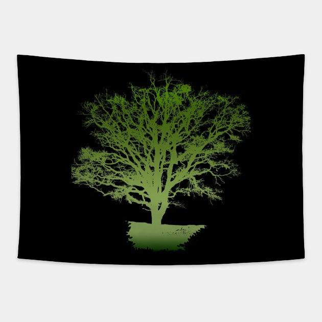 green tree t-shirt Tapestry by rickylabellevie