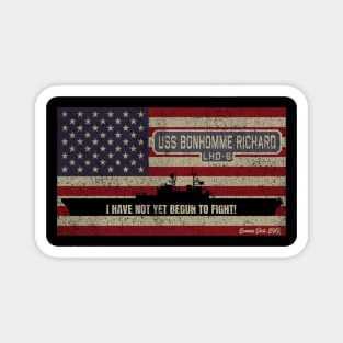 Bonhomme Richard LHD-6 Wasp-class Amphibious Assault Ship Vintage USA American Flag Gift Magnet