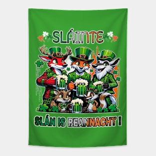 St. Paddys Woodland Toast Tapestry