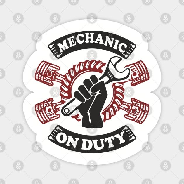 Mechanic On Duty Garage Life Car Repair Magnet by Anticorporati