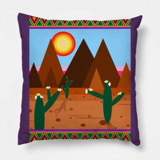 Sunset in the desert Pillow