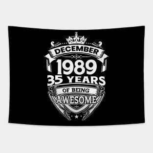 December 1989 35 Years Of Being Awesome Limited Edition Birthday Tapestry