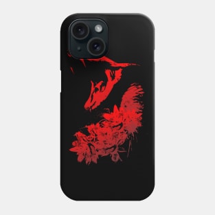 Cobra and Flowers - Red Phone Case