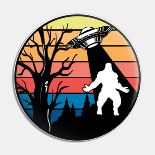 Retro alien ufo bigfoot abduction Pin