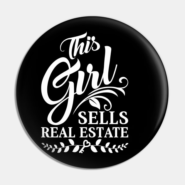 Floral This Girl Sells Real Estate Pin by ArtedPool