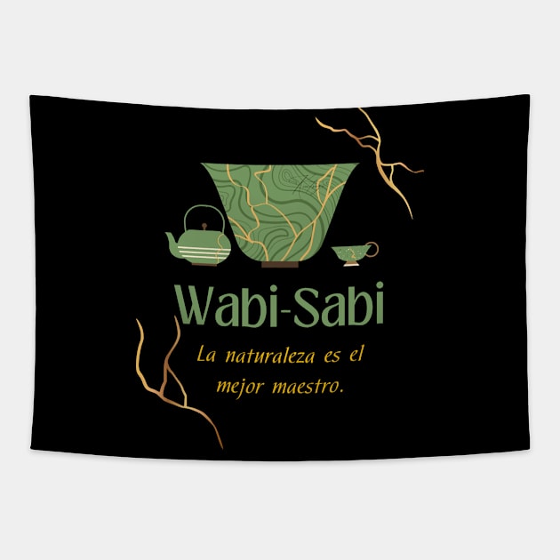 Filosofía Wabi sabi y Kintsugi cita: la naturaleza es el mejor maestro Tapestry by CachoGlorious