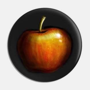 Golden Apple Illustration Pin