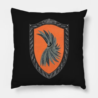 Feathercrest (Shield desaturated) Pillow