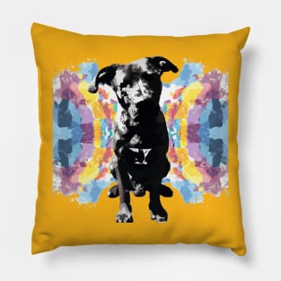 Black Mouth Cur Dog Artwork Pillow