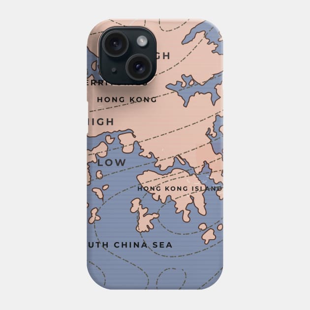 Hong Kong Vintage style weather map Phone Case by nickemporium1