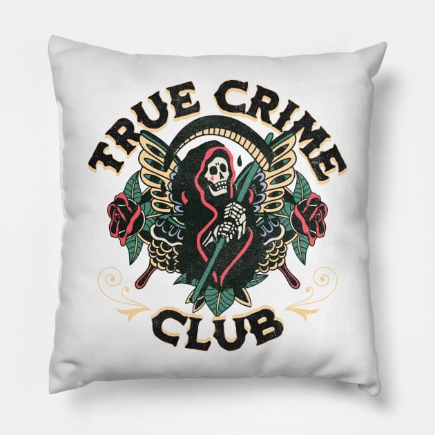 True Crime Club Pillow by BankaiChu