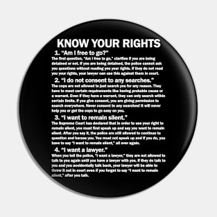 Know Your Rights Pin