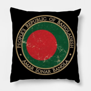 Vintage Peoples Republic of Bangladesh Asia Asian Flag Pillow