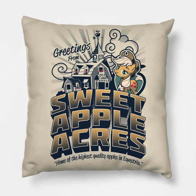 Greetings From Sweet Apple Acres Pillow by GillesBone