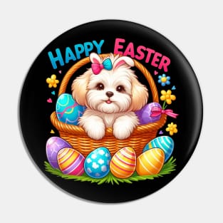 Maltipoo Easter Bunny Pin