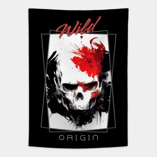 Skull Wild Nature Free Spirit Art Brush Painting Tapestry