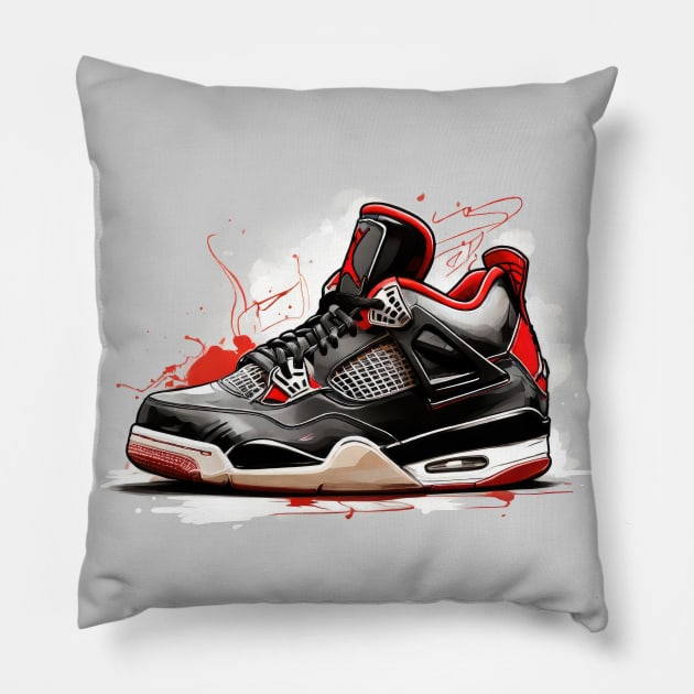 AJ 4 Pillow by Buff Geeks Art