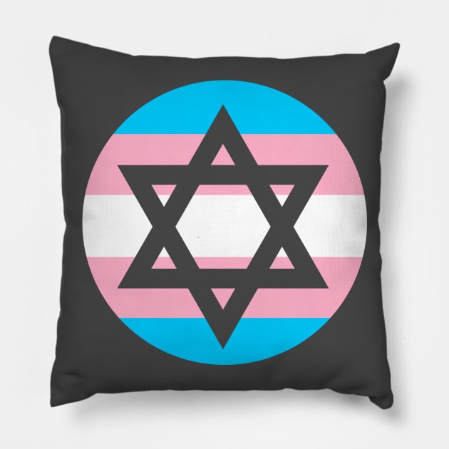 Trans Pride Star of David Pillow by anomalyalice