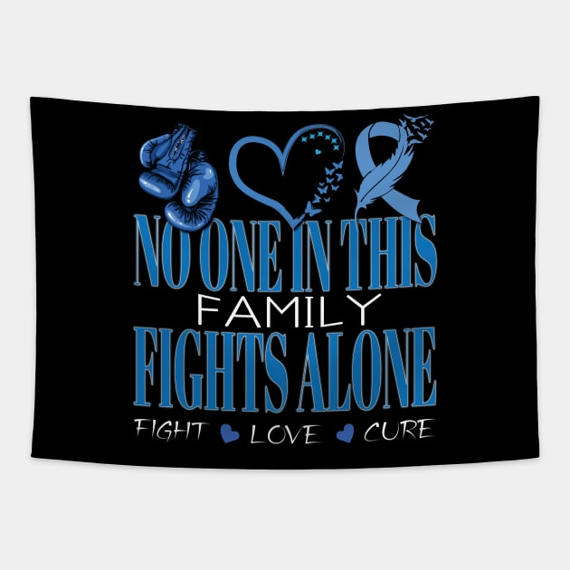 No One In This Family No One Fights Alone Diabetes Awareness Faith Tapestry by Envision Styles